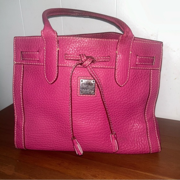 Dooney & Bourke Genuine Pink Pebble Grain Leather Purse Handbag w/ Tassel Detail - Picture 2 of 11